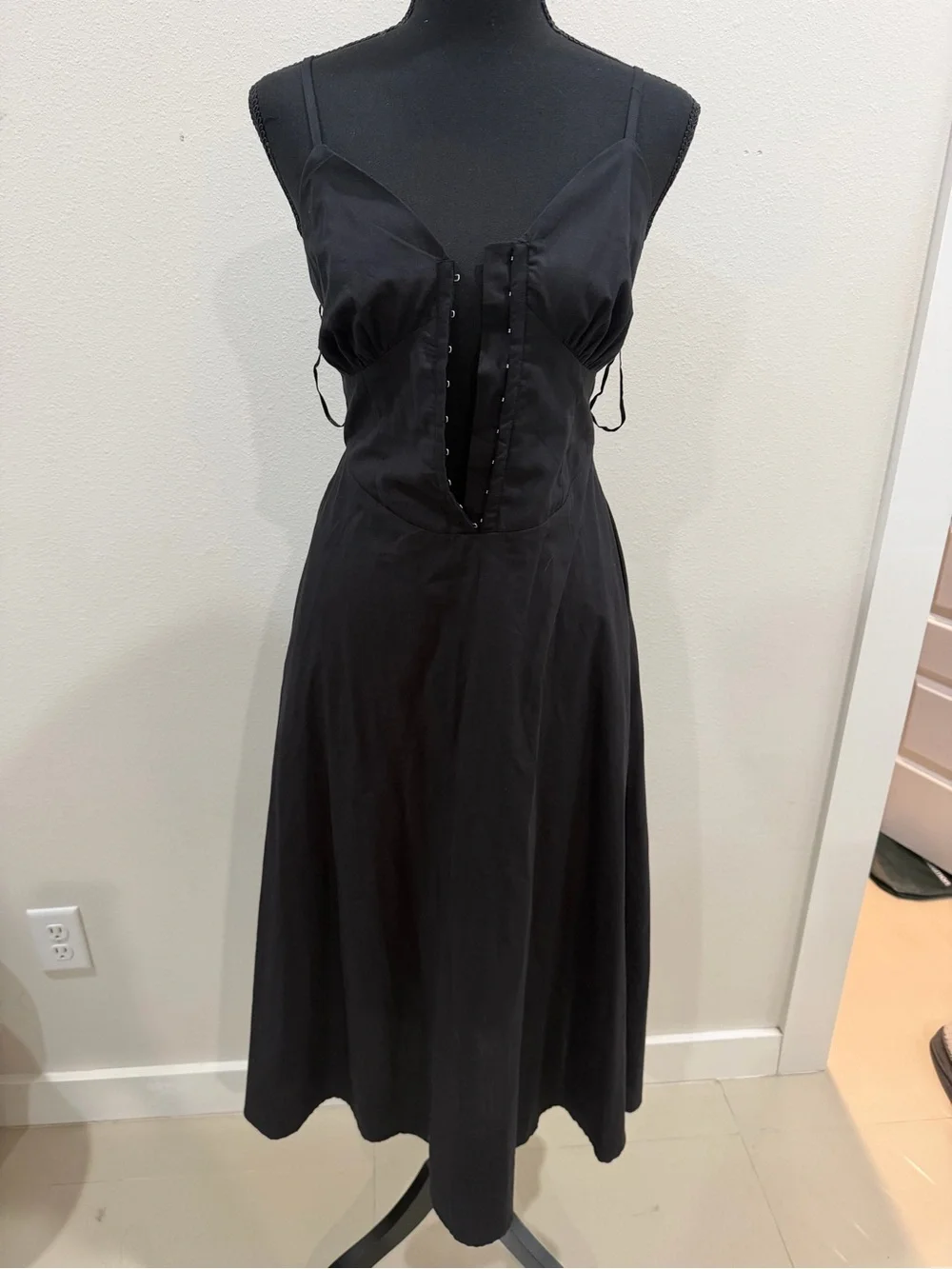 Sincerely Jules Black Midi Dress with Front Buttons - Picture 4 of 9